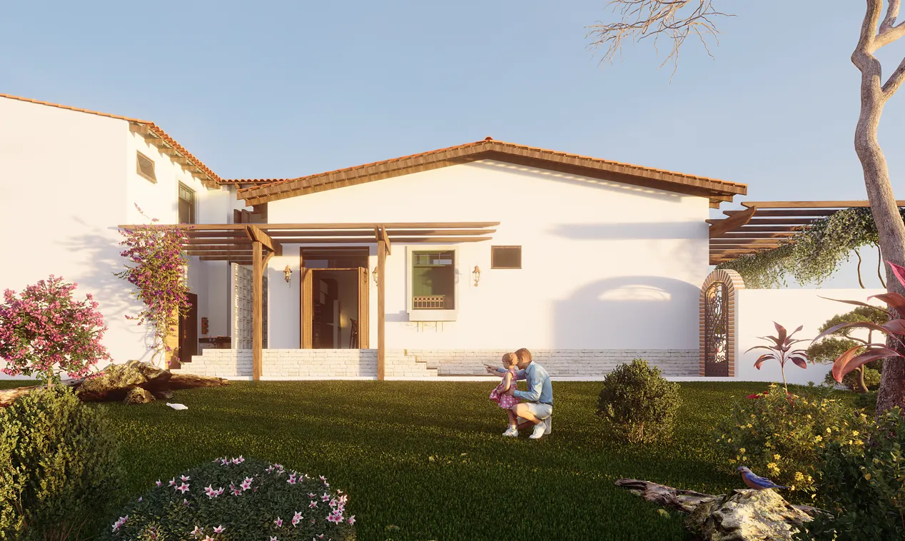 Casa térrea com jardim